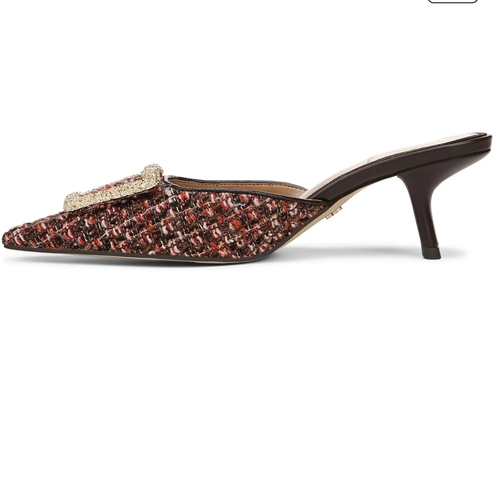 Sam Edelman BRIT COFFEE BOUCLE Mule Slide Heel 71/2 M EUC